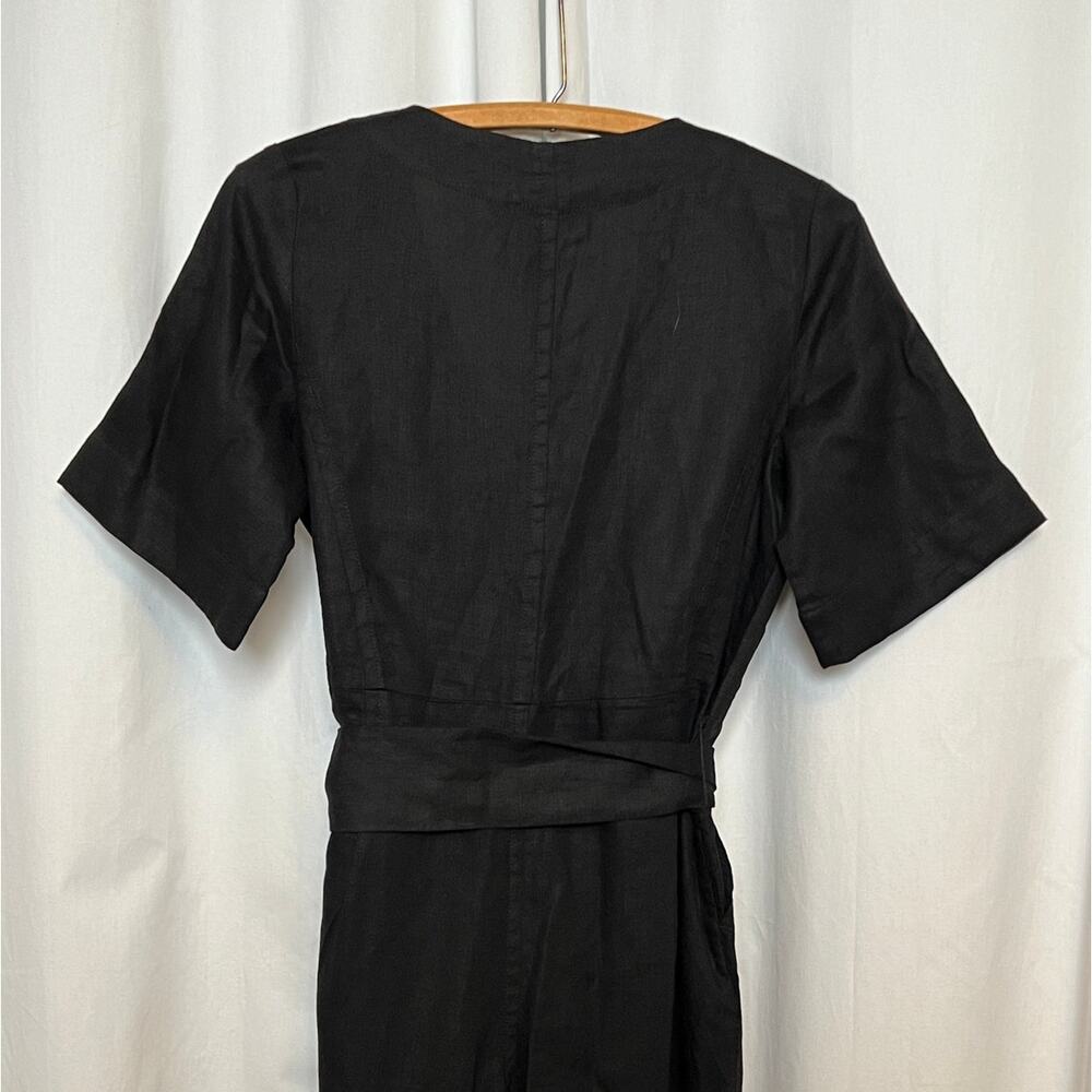 Everlane The Linen Cross-Front Jumpsuit Black Size 0 - Picture 7 of 11